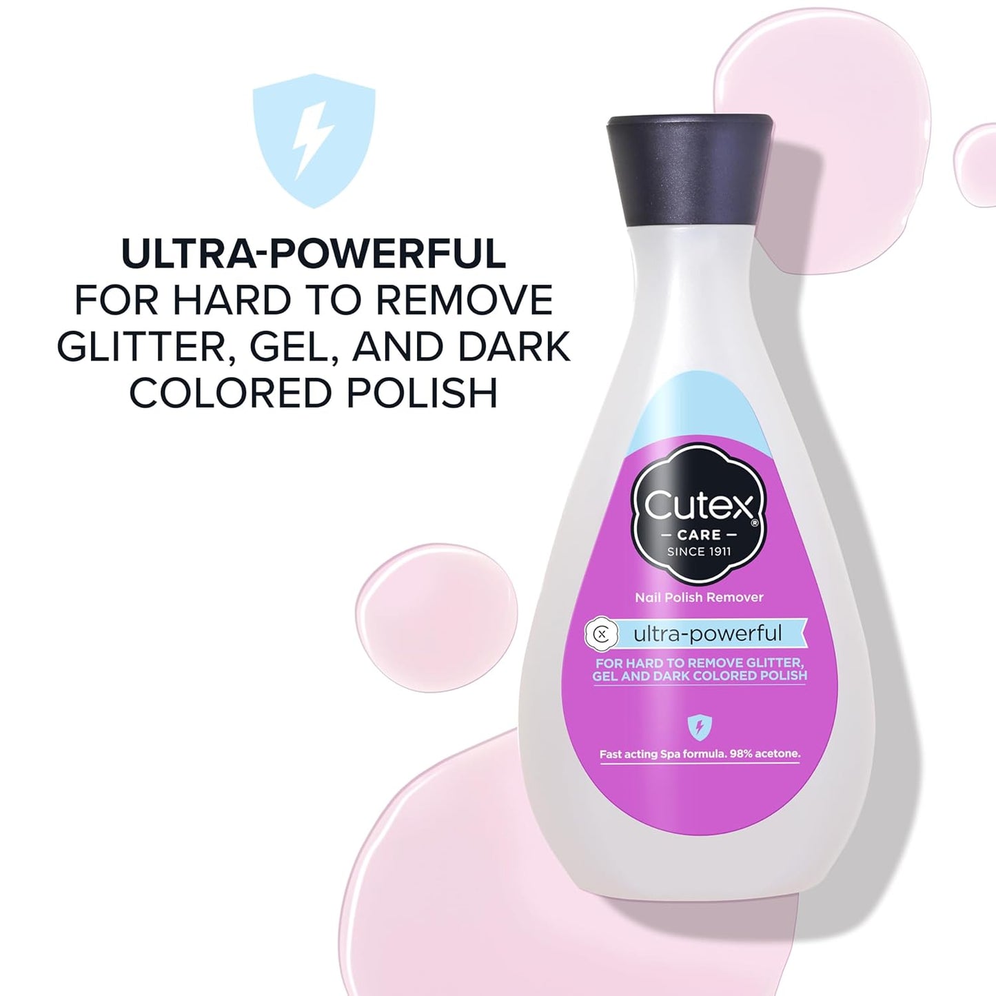 Cutex Nail Polish Remover, Strength Shield, Leaves Nails Looking Healthy, Contains Vitamins E, B5 & Hydrolyzed Silk, 6.76 Fl Oz
