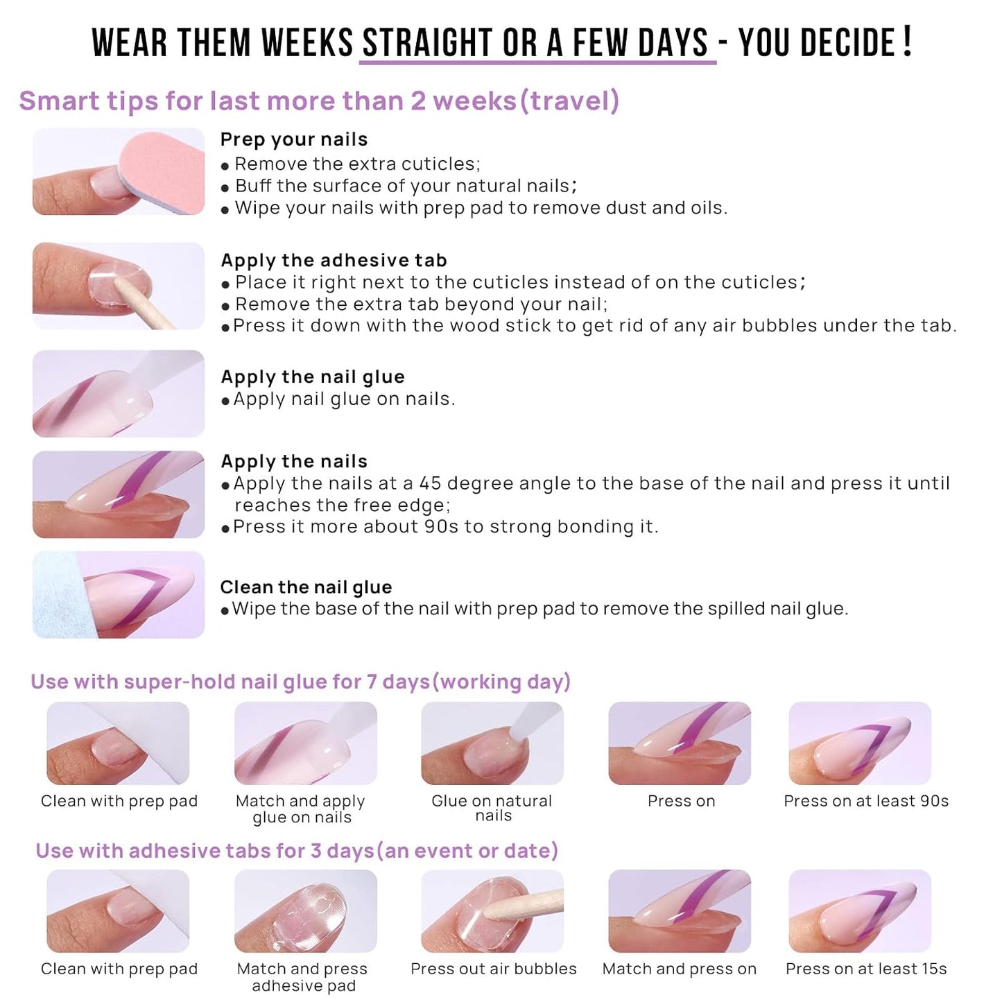 BTArtbox Press On Nails, Vanilla Cream, Short Square, Ombre Peach, 32Ct