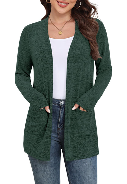 Yincro Women Lightweight Cardigan Long Sleeve Open Front with Pockets S-3XL