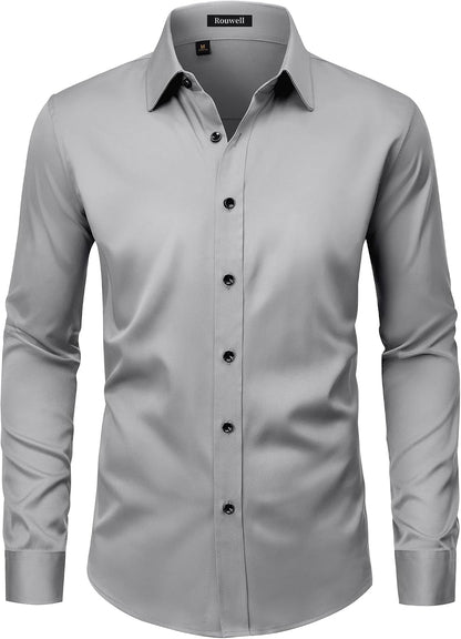 Men’s Wrinkle Free Dress Shirts Regular Fit Long Sleeve Non Iron Business Casual Wedding Stretch Button Down Shirt
