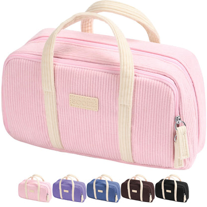 Sooez Large Pencil Case Pouch, Extra Big Pencil Bag with 5 Compartments