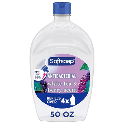 Softsoap Antibacterial Liquid Hand Soap, White Tea & Berry Scent, 50 fl oz
