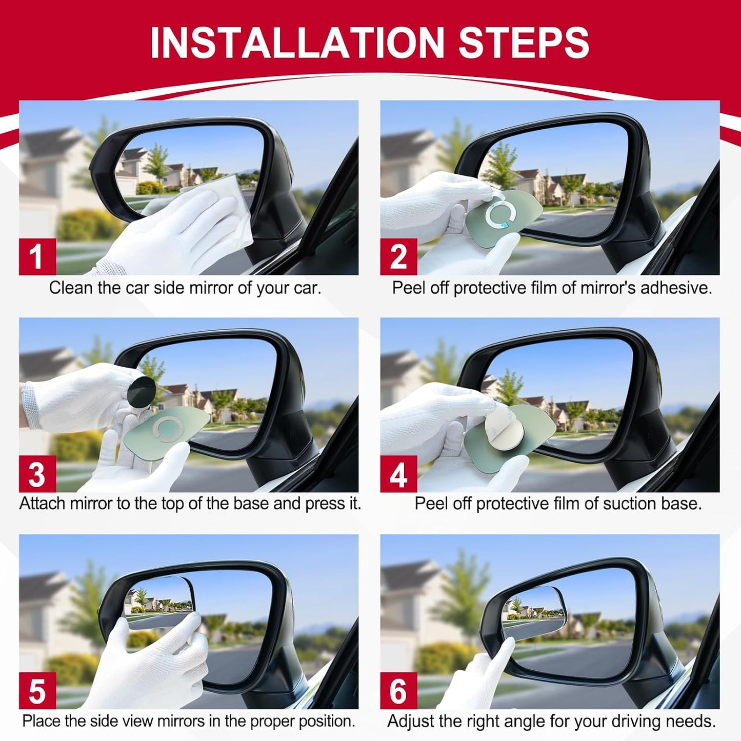 LivTee Blind Spot Car Mirror, HD Glass Frameless Convex Side Mirror Blindspot, Wide Angle Rear View Mirrors for SUVs, Trucks and RVs - Car Accessories