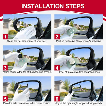 LivTee Blind Spot Car Mirror, HD Glass Frameless Convex Side Mirror Blindspot, Wide Angle Rear View Mirrors for SUVs, Trucks and RVs - Car Accessories