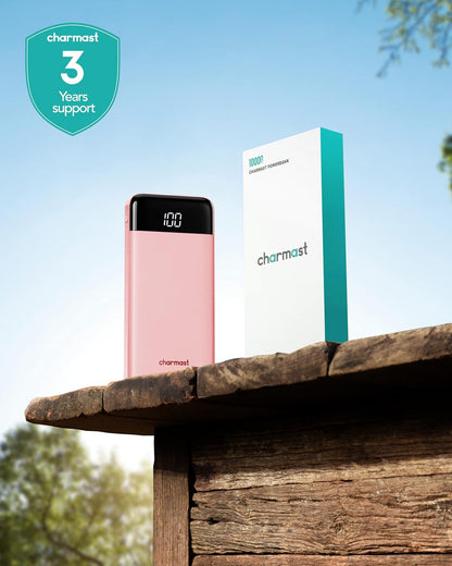 charmast Power Bank Portable Charger with Reinforced Built-in 4 Cables