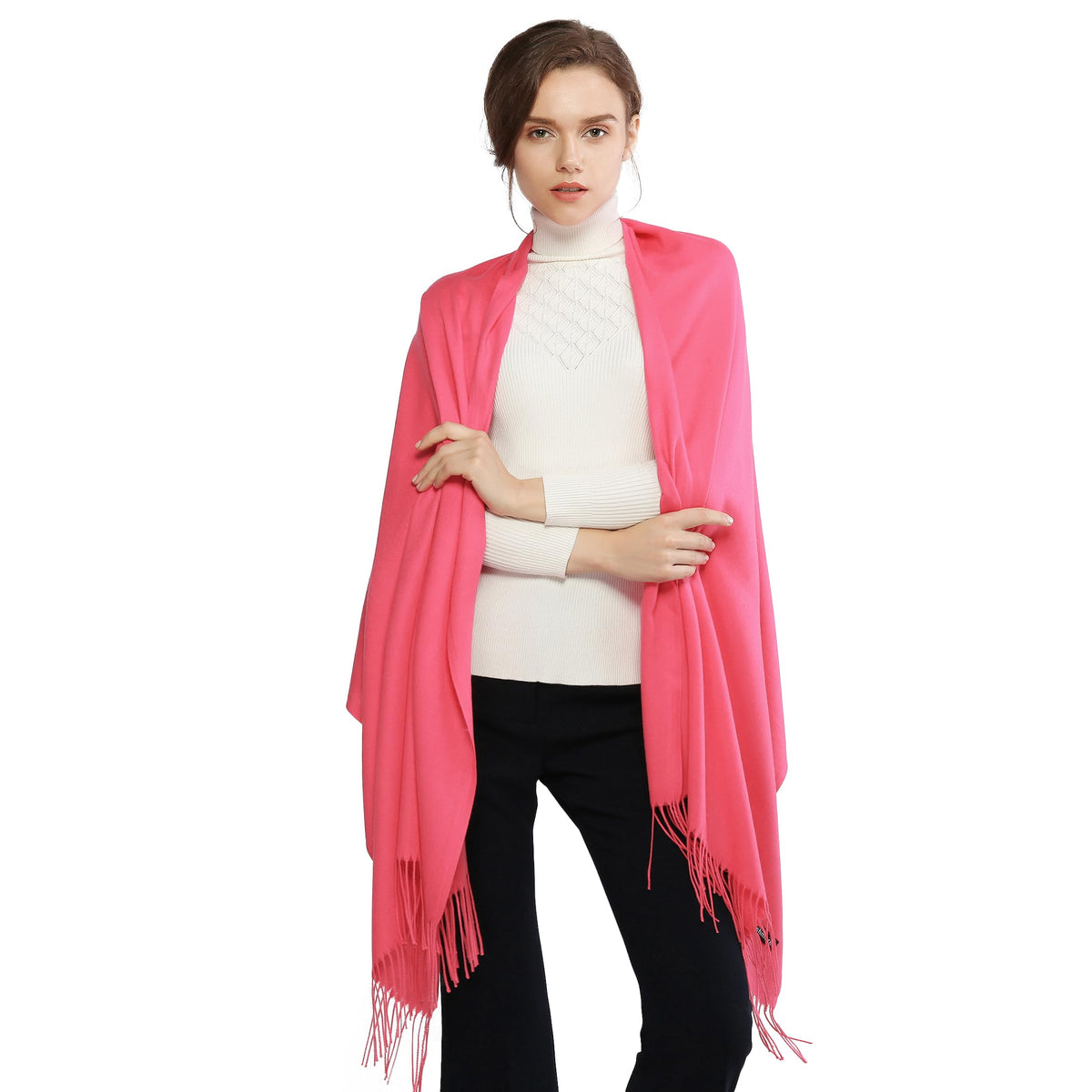 RIIQIICHY Women's Fringe Shawl Wrap Pashmina Scarf for Wedding Evening