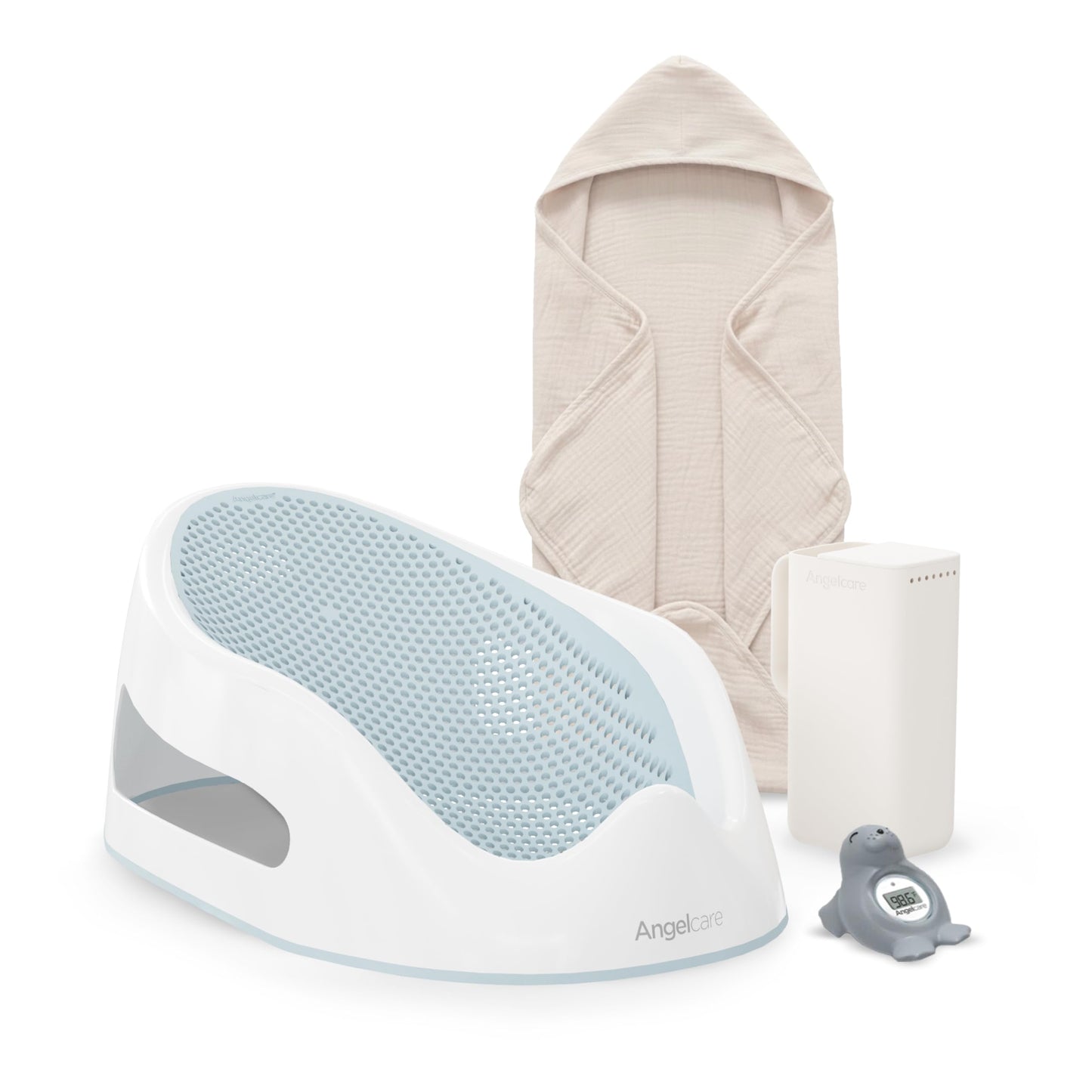 Angelcare Soft-Touch Baby Bath Support & Rinser Bundle, Aqua