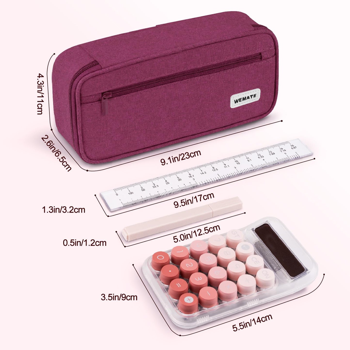 WEMATE Pencil Case, Large Storage Organizer, Makeup Bag, Teacher Must - have, Big Pencil Pouch, Marker Case for College