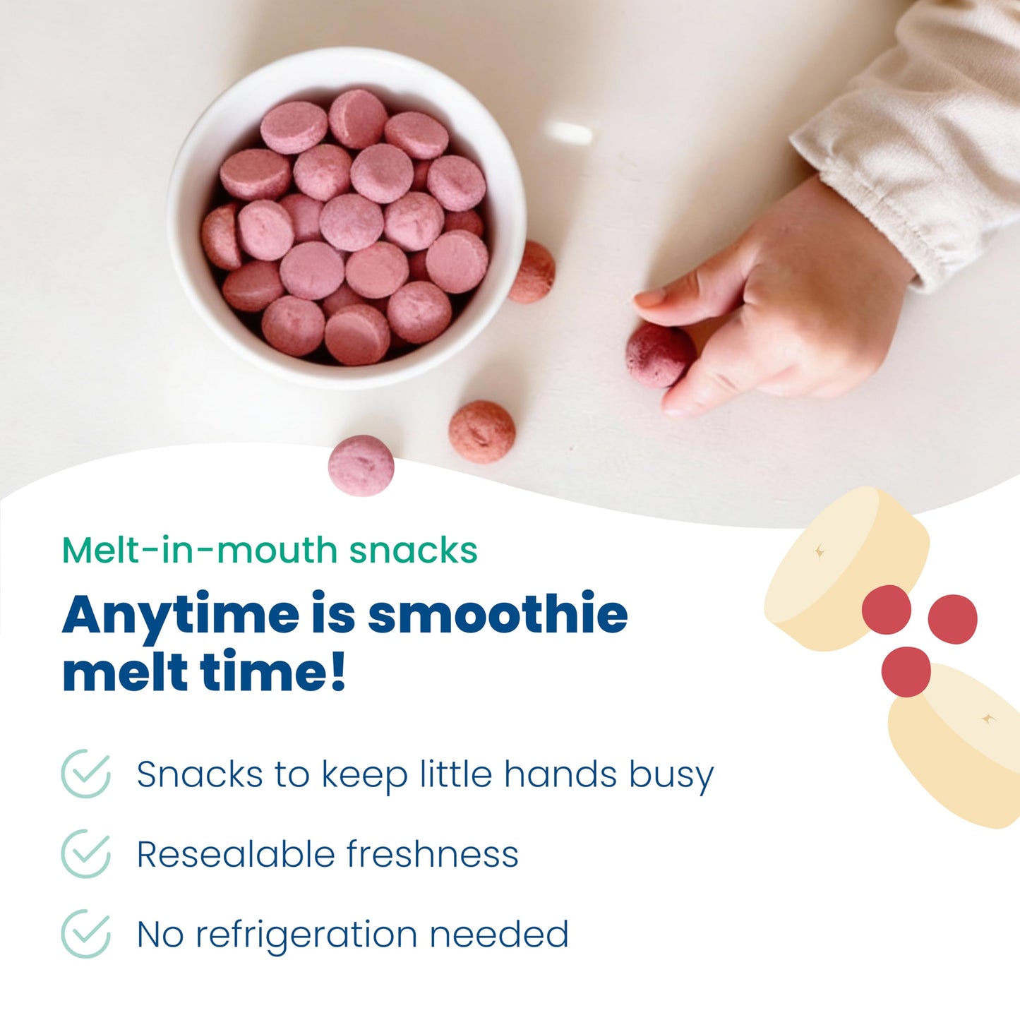 Amara Smoothie Melts - Mango Carrot - Organic Baby Snacks w/ Fruits & Veggies - Plant Based Yogurt Melts - Healthy Toddler Snack - Activity Book Included - Enjoy From 10+ Mos - 6 Resealable Bags