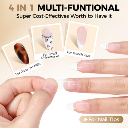 UNA GELLA 504Pcs Medium Pointed Almond Nail Tips, X-Soft Almond Gel Nails