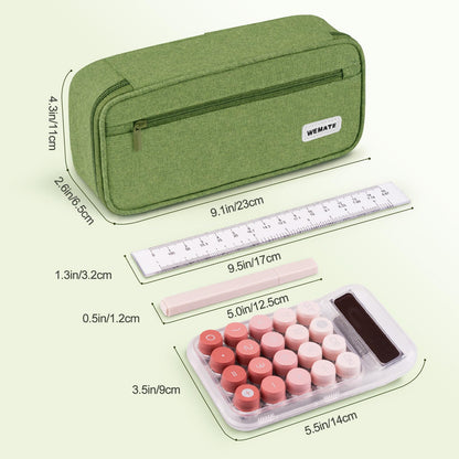 WEMATE Pencil Case, Large Storage Organizer, Makeup Bag, Teacher Must - have, Big Pencil Pouch, Marker Case for College