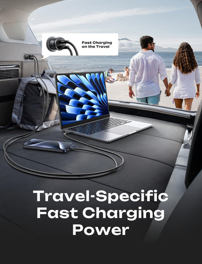 LISEN 90W USB C Car Charger USB C Fast Charge, 45W PD&QC 3.0 Fast Car Charger