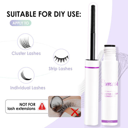 GAQQI Lash Cluster Glue, Waterproof Bond and Seal Lash Glue, Black - 2PCS