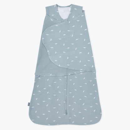 HALO 100% Cotton Sleepsack Swaddle, 3-Way Adjustable Wearable Blanket, TOG 1.5, Baby Blue, Newborn, 0-3 Months