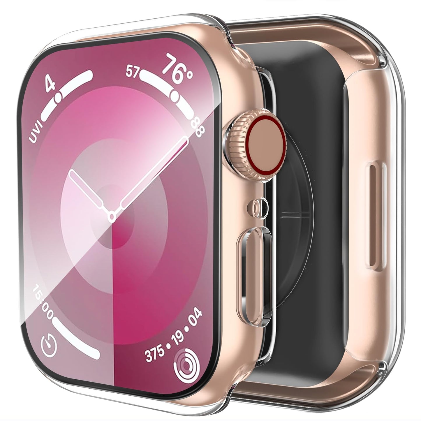 Smiling 2 Pack Case Compatible with Apple Watch SE 3 (2025)/ SE 2/ SE/Series 6/5/4 40mm with Tempered Glass Screen Protector, Hard PC Case Overall Protective Cover- 1 Blue+ 1 Transparent