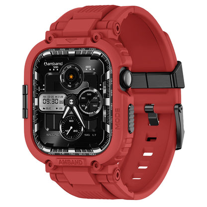 amBand Bands Compatible with Apple Watch 9/8/7/6/5/4 & SE 3/2/1 45mm/44mm Case for Men, M1 Sport Series Rugged Case Protective Cover for iWatch SE3/SE2/6/SE/5/4 44/45 mm Men Black