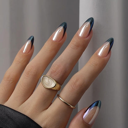 BTArtbox Press On Nails, Cream Puff, Short Almond, Ombre Off White, 32Ct