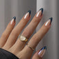 BTArtbox Press On Nails, Cream Puff, Short Almond, Ombre Off White, 32Ct