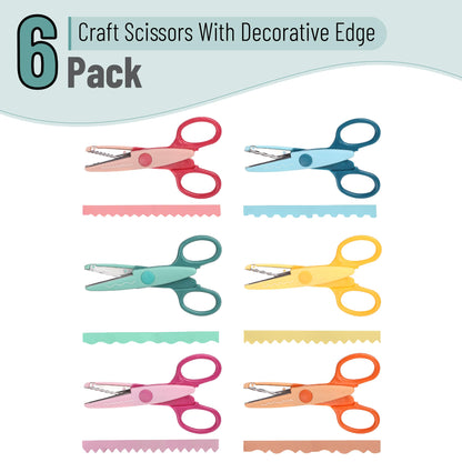 Mr. Pen- Craft Scissors Decorative Edge, 6 Pack, Bright Zig Zag Scissors