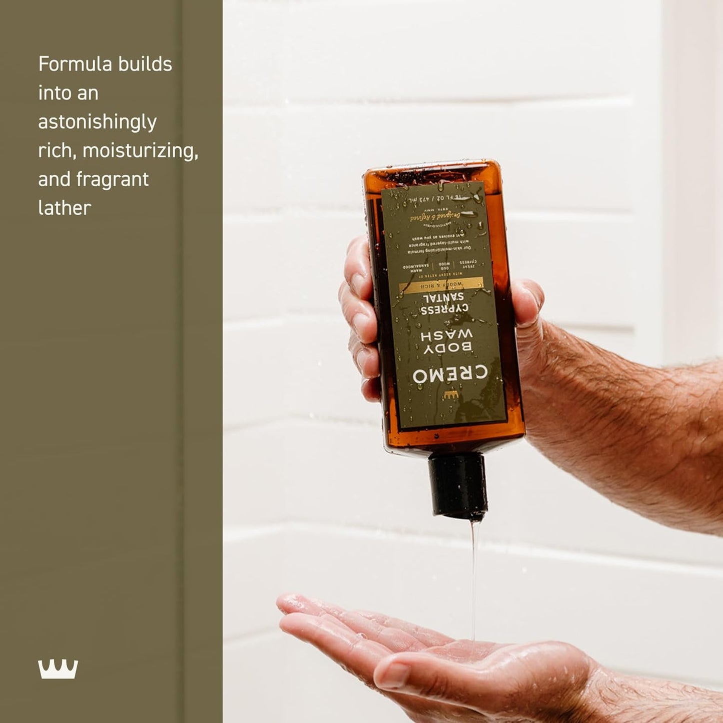 Cremo Body Wash for Men, Cypress Santal, 16 Fl Oz
