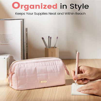 Sooez Large Pencil Case Pouch, Soft Pencil Bag with Zipper, Pen Bag
