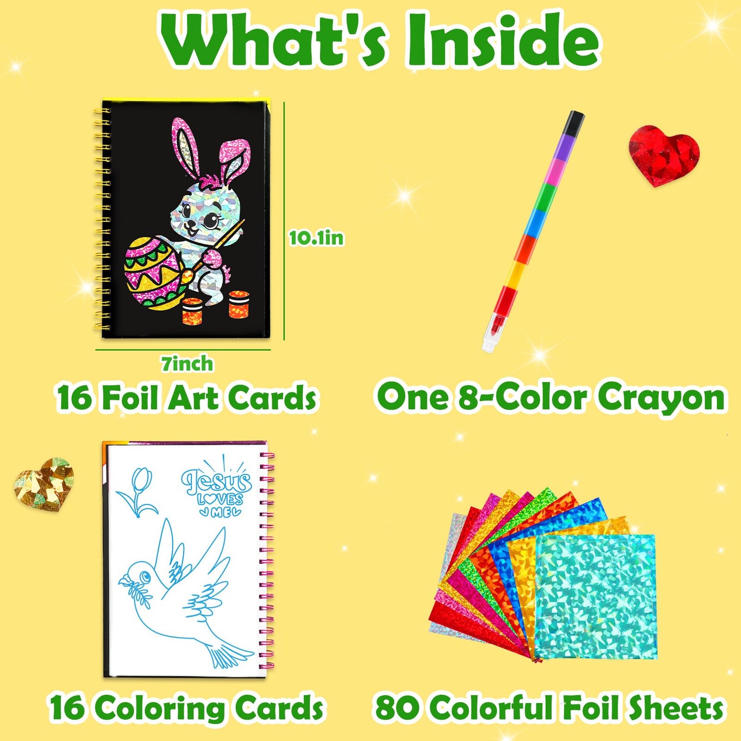 FUNNYB&G Foil Art Craft Kit for Kids, Sparkly Birthday Gift Toy for Boys