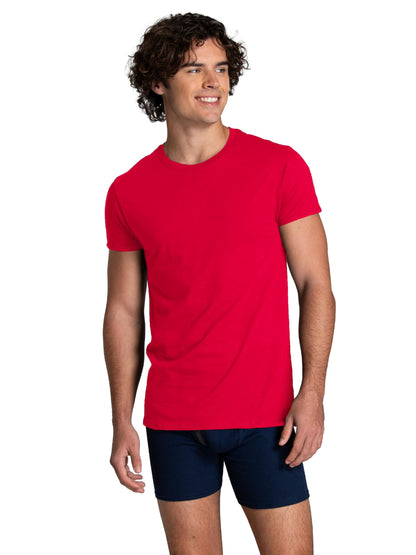Fruit of The Loom Men's Crew Tee Undershirts, Moisture Wicking & Tag Free, Also Available in Big & Tall