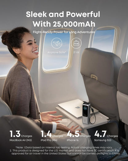 Anker Laptop Power Bank, 25,000mAh Travel Essential with 165W Total Output