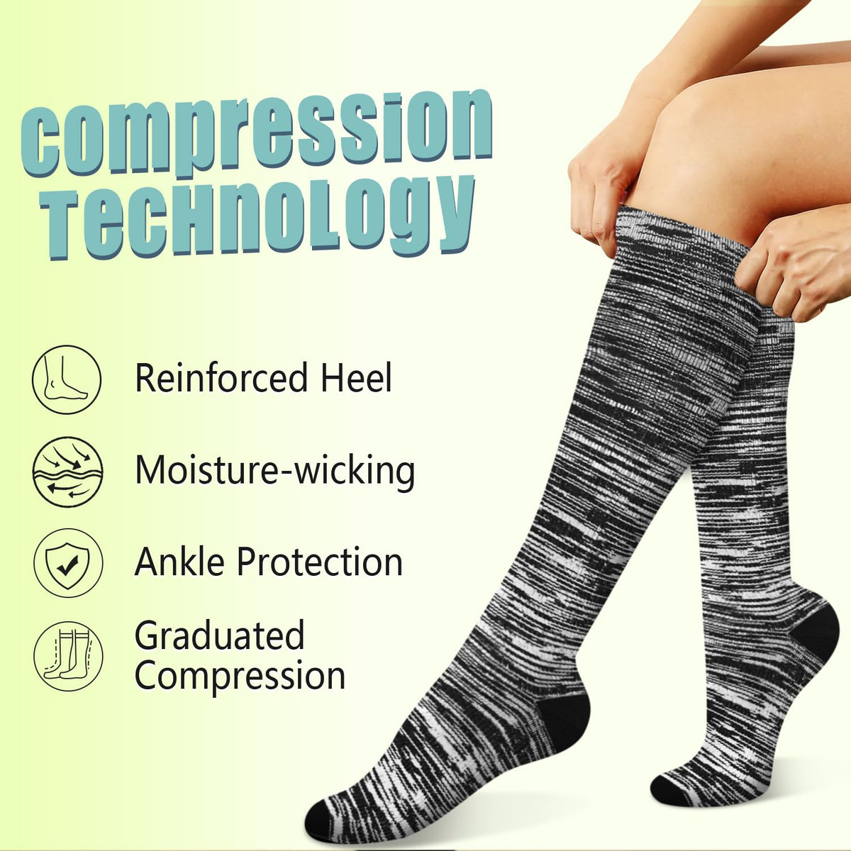 Copper Compression Socks 15-20 mmHg for Men & Women 8 Pairs – Circulation Support for Nurses, Travel, Running, Hiking, Soccer
