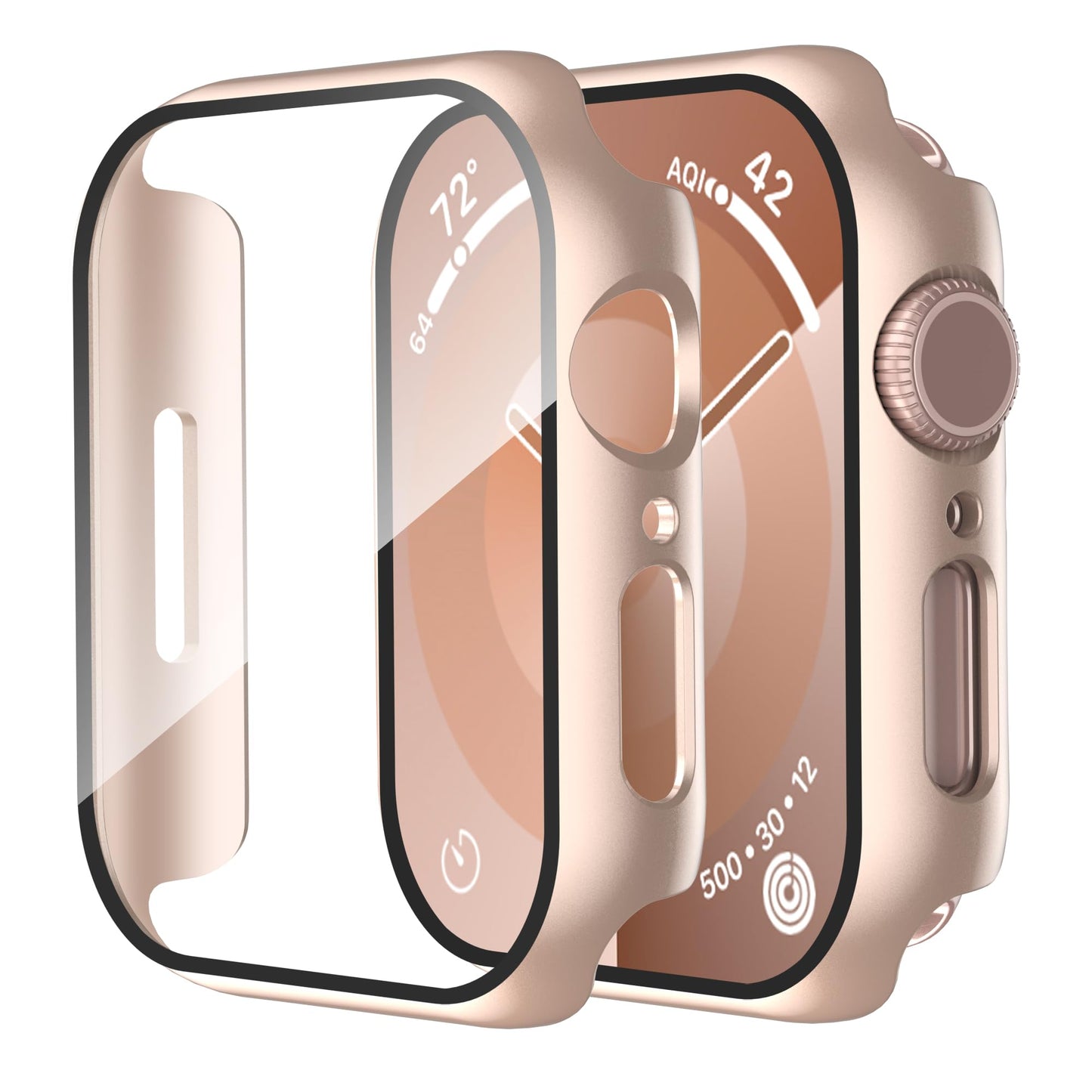 Smiling 2 Pack Case Compatible with Apple Watch SE 3 (2025)/ SE 2/ SE/Series 6/5/4 40mm with Tempered Glass Screen Protector, Hard PC Case Overall Protective Cover- 1 Blue+ 1 Transparent