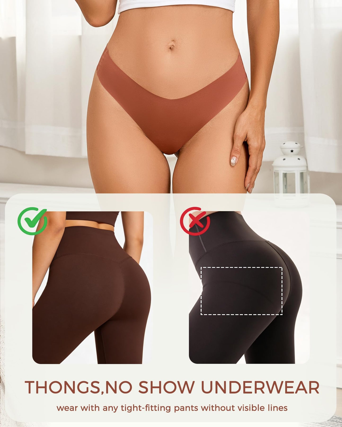 Take Talk Underwear Womens 9 Pack Seamless Thongs No Show Workout Panties