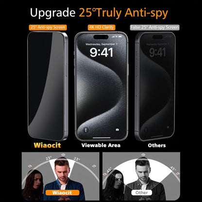 Wiaocit Tempered Glass Privacy Screen Protector for iPhone 15 Pro