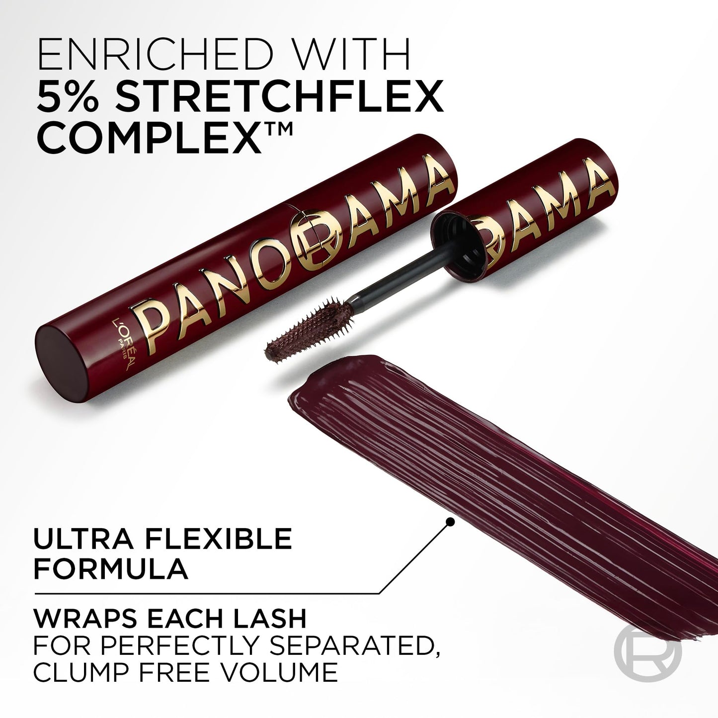 L'Oreal Paris Voluminous Panorama Chromatic Mascara, Volumizing and Lengthening Brown Mascara, Longwear, Smudge-Resistant and Washable, 705 Brown Leather
