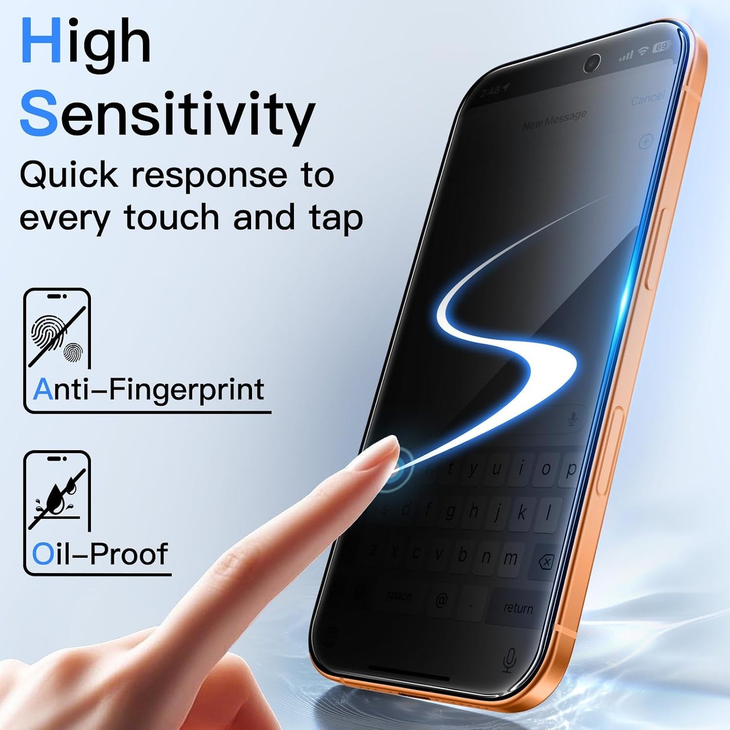 JETech Privacy Screen Protector for iPhone 17 Pro Max, 2-Pack