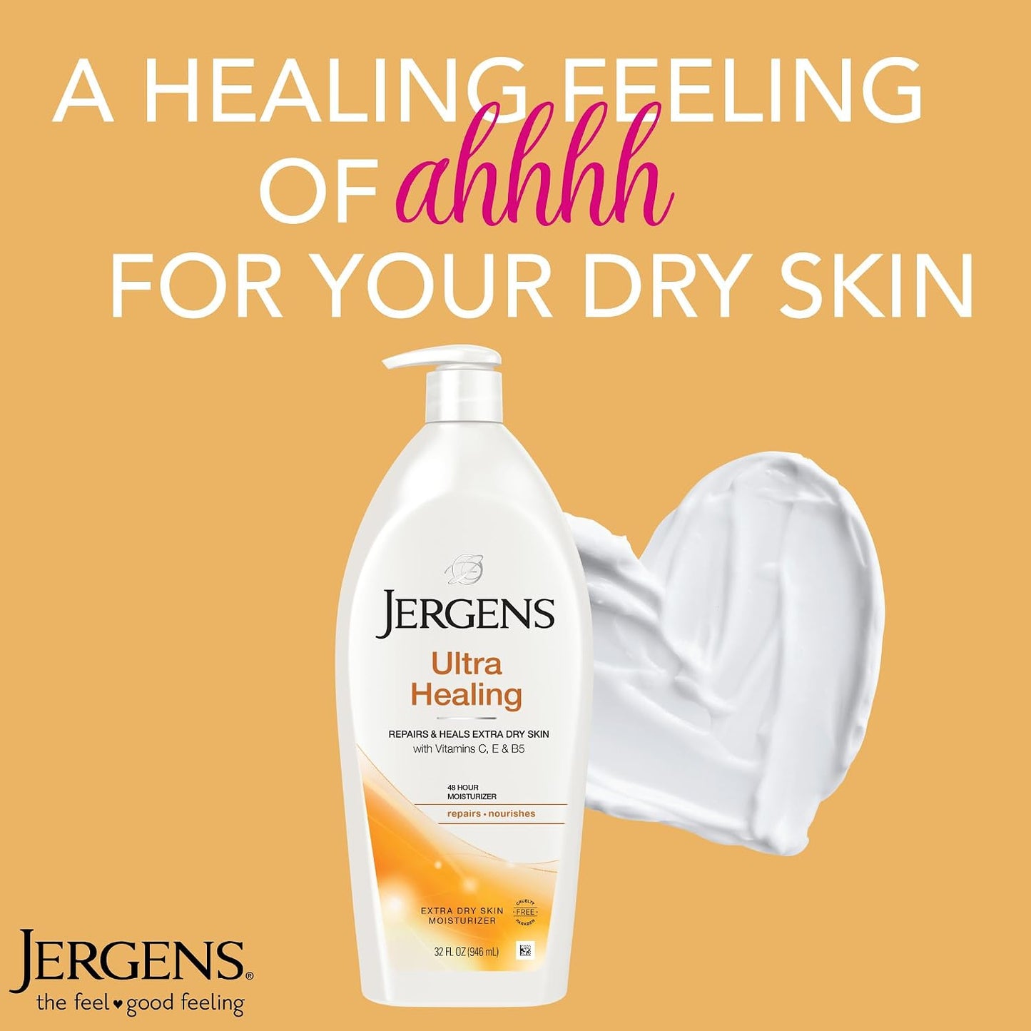 Jergens Ultra Healing Body Lotion, Moisturizer for Dry Skin, 32 fl oz