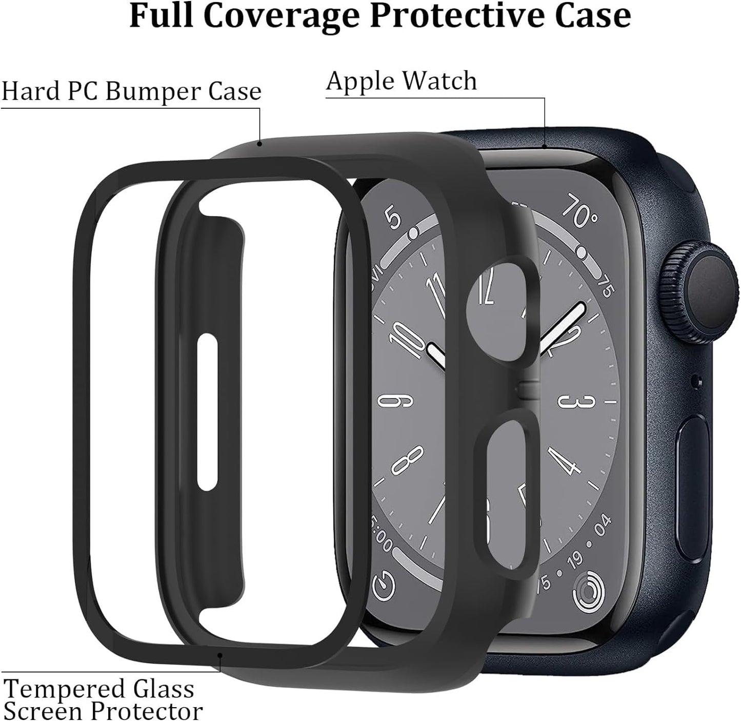 6-Pack Case with Screen Protector for Apple Watch SE3/SE2/SE/6/5/4 40mm
