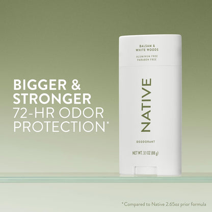 Native Aluminum Free Deodorant, Ocean & Timber, Large Size Stick, 72 Hour Odor Control, for Women & Men, Contains Naturally Derived Ingredients, 3.1 oz