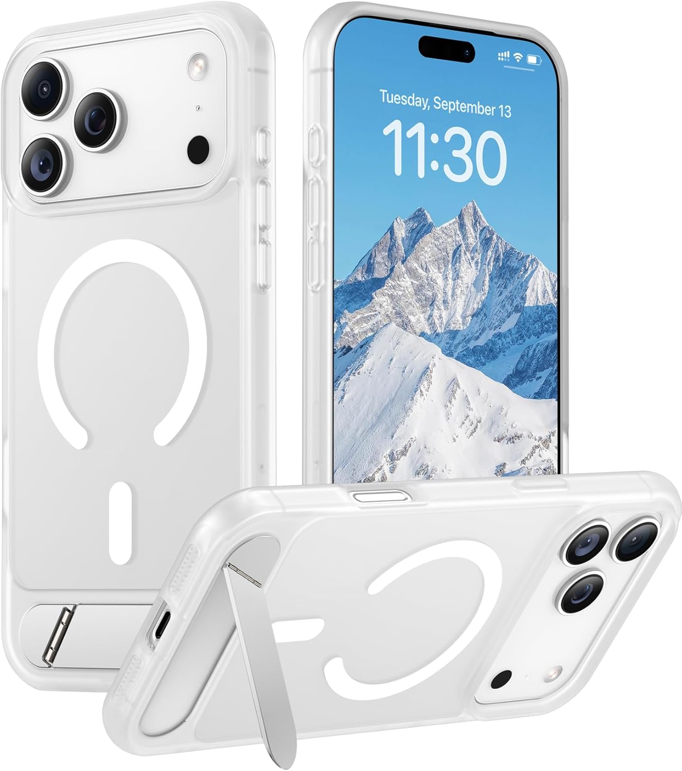 Magnetic Compatible with iPhone 14 Pro Max Case, [Built-in Invisible Kickstand][Compatible with MagSafe] [Military Grade Shockproof] Slim Translucent Matte Phone Case for iPhone 14 Pro Max 6.7"
