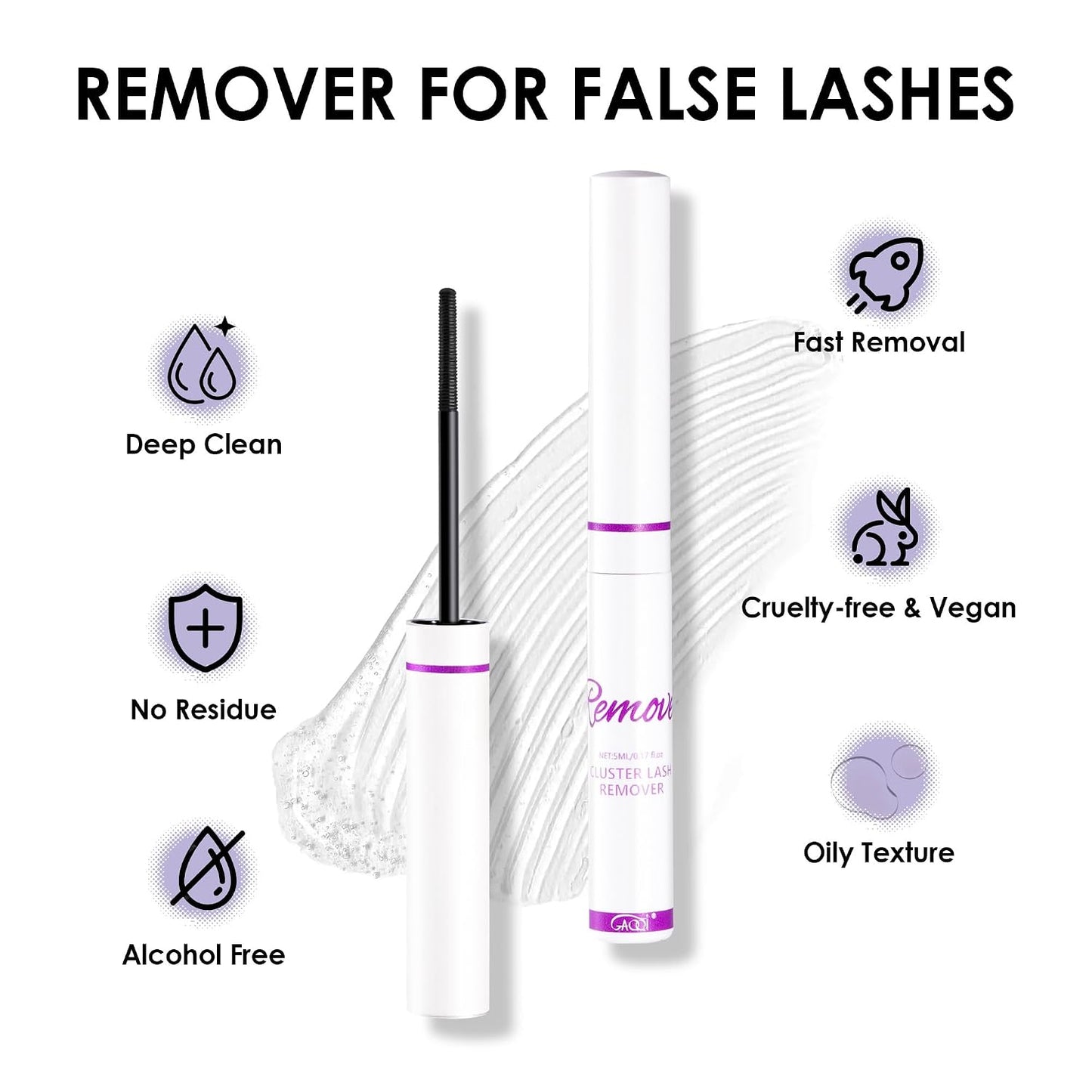 GAQQI Lash Cluster Glue, Waterproof Bond and Seal Lash Glue, Black - 2PCS