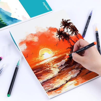 Hapikalor Watercolor Paper Pad, 9"x12" Water Color Paper, 140lb/300gsm Teal