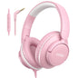 Wired Headphones with Mic, 3.5mm Headphones Volume Control for School Blue