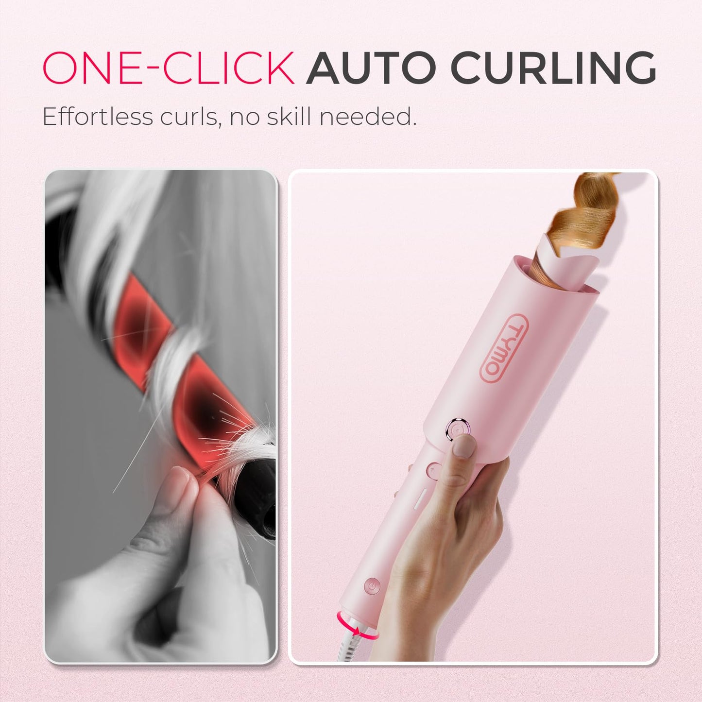 TYMO Automatic Rotating Curling Iron, TYMO CURLPRO Beach Waves Hair Curler