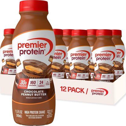 Premier Protein 30g High Protein Shake, Chocolate, 12 Pack