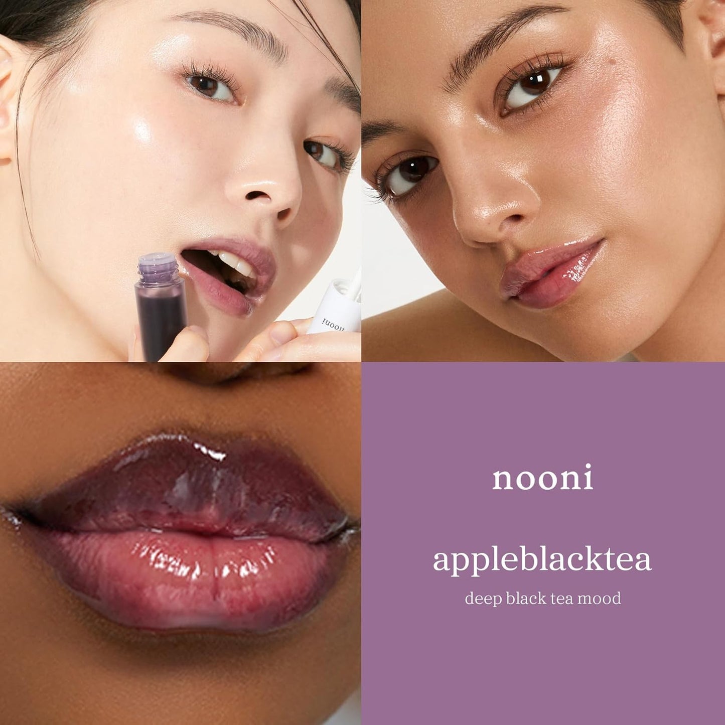 NOONI Korean Lip Oil - Applepeony - pH Color-Changing Plumping Lip Gloss