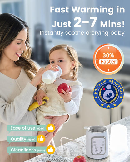 Grownsy 8-in-1 OG Fast Bottle Warmer with Timer, Gray