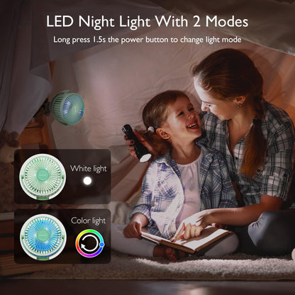 Momcozy 8000mAh Portable Stroller Fan | 27H Ultra-long Battery Life
