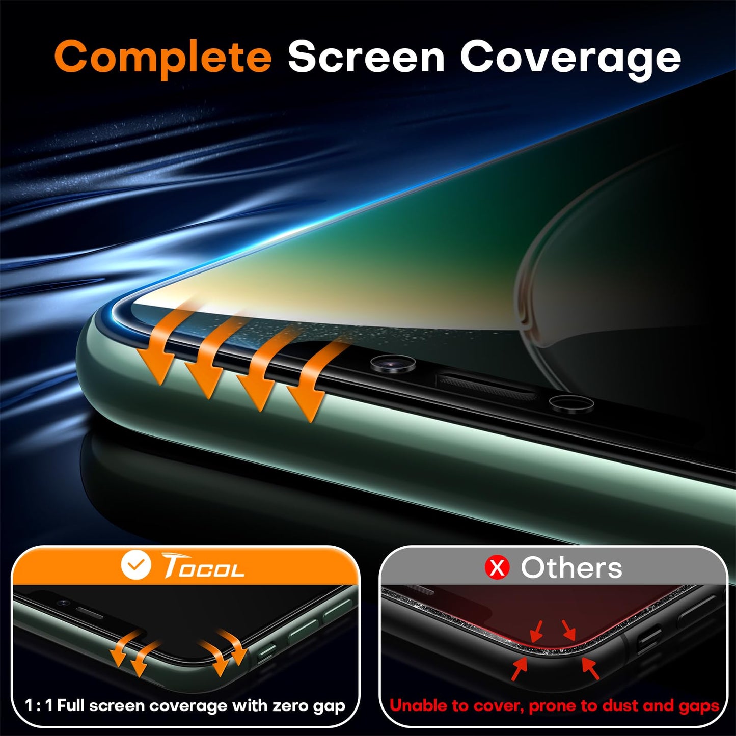 TOCOL for iPhone 17 Pro Screen Protector, Clear