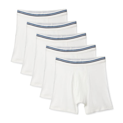 Amazon Essentials Men's Breathable Cotton Boxer Briefs, Tag-Free, Pack of 5