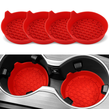 SINGARO Car Cup Holder Coaster, Silicone Cup Holder Insert, Universal Non-Slip Cup Holders, Car Accessories Interior for Women and Man Interior Sets 4 Pack Black
