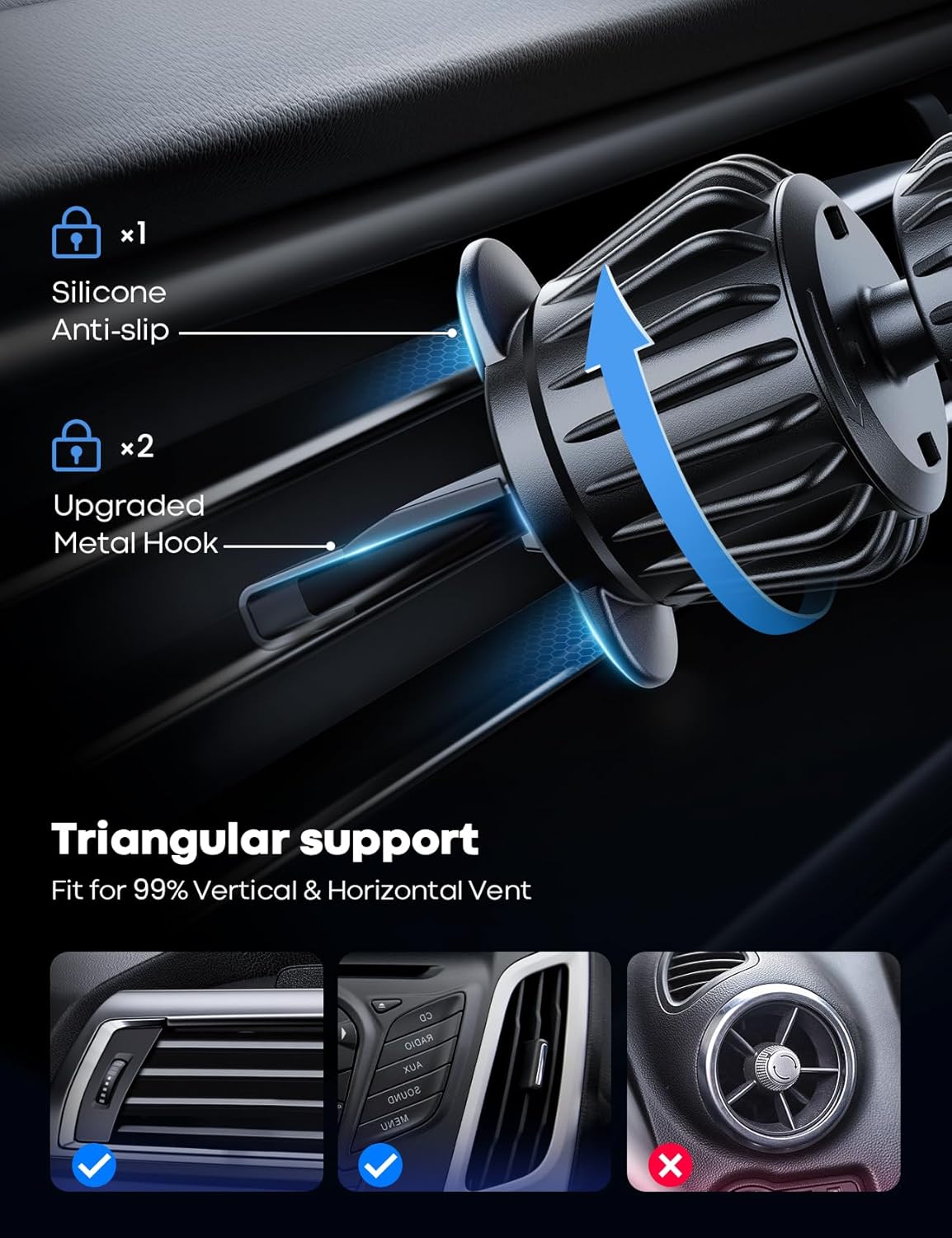 Lamicall for MagSafe Car Mount Vent 20 Super Magnets Accessories for iPhone